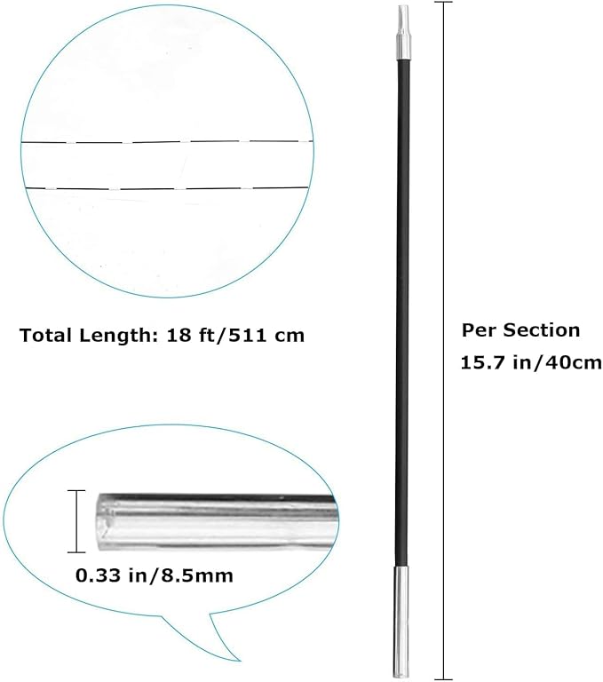COMMOUDS 2 Packs Beach Tent Poles for Replacement Fiberglass Tents Rod Lightweight Tent Pole Repair Kit