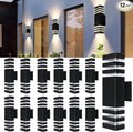 12Pack 15inch LED Square Up &amp Down Wall Lights14W Outdoor Wall Light 4000K Day White Aluminum Body Waterproof IP65 LED Exterior Light Fixtures Wall Mount for House Patio Garage Garden.
