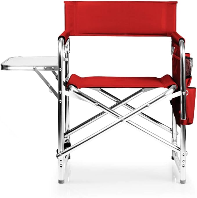 PICNIC TIME NCAA Nebraska Cornhuskers Sports Chair with Side Table - Beach Chair - Camp Chair for Adults
