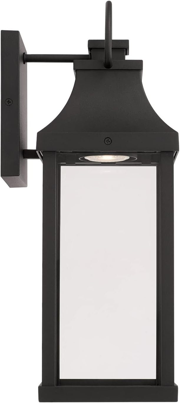 Capital Lighting 946411BK-GL Bradford Night Sky Clear Glass Rectangular Outdoor Wall Lantern 1-Light 7 Watt 17 H x 6 W Black