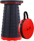 AZM Displays Retractable Folding Stool Collapsible Portable Chair Sturdy Telescopic Stool Lightweight for Camping Fishing Hiking Long Lines Amusement Parks (Red)
