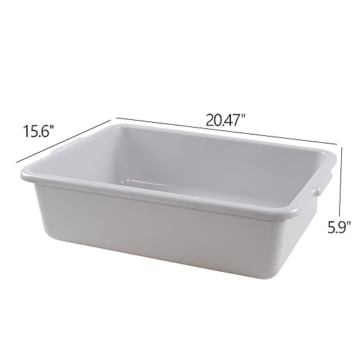 25 L Plastic Commercial Bus Tubs Restaurant Bus Boxes Gray 4 Packs