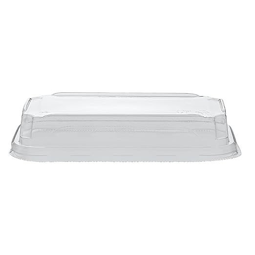 Restaurantware-LIDS ONLY: Matsuri Vision 6.4 x 3.7x 1.2 Inch Lids For Sushi Containers 100 Airtight Lids - Containers Sold Separately No-Fog Design Clear Plastic Dome Lids For Sushi Boxes