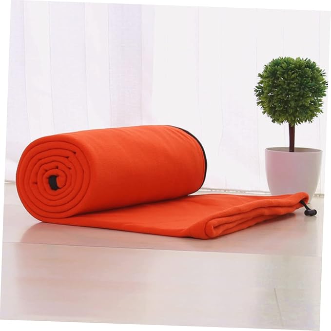 Portable Fleece with Adjustable Zipper for Camping and Hiking Lightweight Envelope Style with Breathable Design Includes Storage Bag for Outdoor Travel Orange
