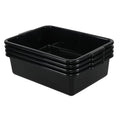 4-Pack 13 L Plastic Bus Tubs Commercial Bus Tote Bin for Restaurant Black