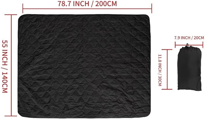 LOOGU Camo Blanket Waterproof Insulation Poncho Liner for Outdoor Camping Hiking Hunting Survival Backpacking Picnicking