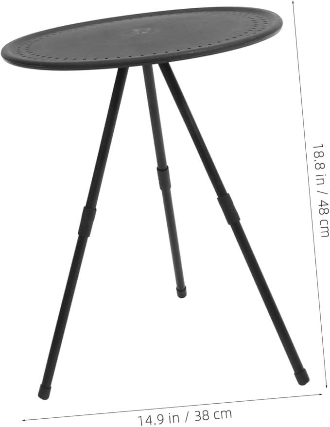 1pc Adjustable Portable Round Folding Table Lightweight Camp Table for Outdoor Picnics Barbecues and Camping Sturdy and Design for Home and Travel Use