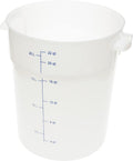 Carlisle FoodService Products Storplus Round Food Storage Container with Stackable Design for Catering Buffets Restaurants Polyethylene (Pe) 22 Quart White
