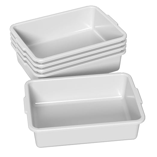 8 Liters Small Commercial Plastic Bus Tubs Plastic Bus Boxes for Restaurant Gray 5 Packs