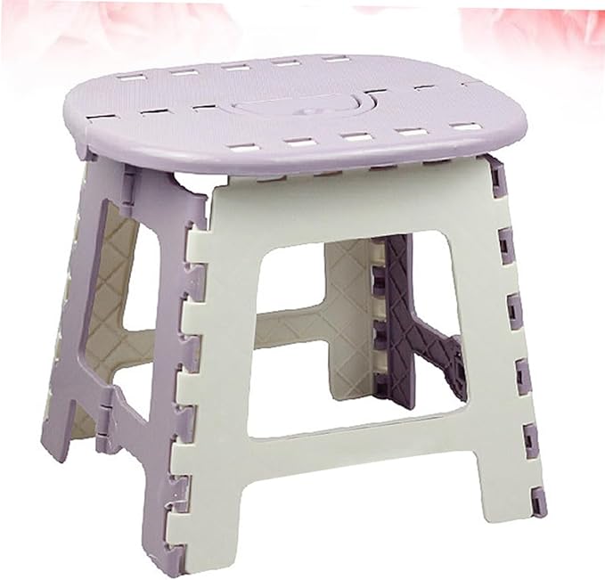 Portable Plastic Folding Chair for Home Office Sturdy Foot Stool Outdoor Camping