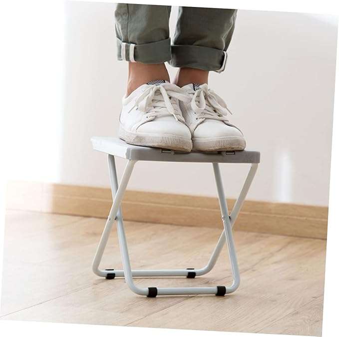 Yardwe Portable Folding Stool Lightweight Collapsible Chair for Camping Fishing and Outdoor Activities Heightened Design Easy to Carry Grey