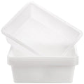 Dicunoy 6 Pack Commercial Bus Tubs 9L Plastic Dish Pan Basin White Rectangle Wash Basins Bus Box Meat Processing Tubs Tote Organizer Boxes for Art Supplies Toys Foods 14 L x 11 W x 4.4 H