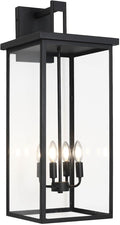 tewei 26IN Large Size Outdoor Wall Lantern Exterior Waterproof Wall Sconce Matte Black Outdoor Lights for House Modern Porch Light with Clear Glass Shade E12 Base Wall Light for Garage(1 Pack)