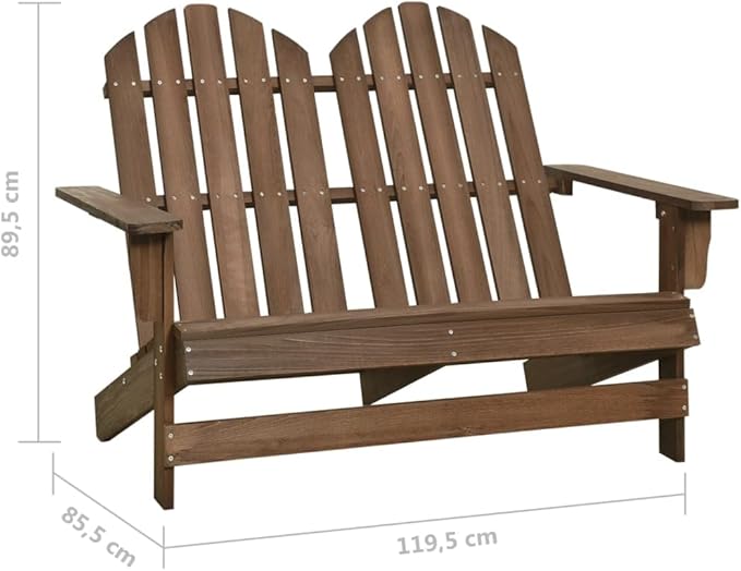 Black Dining Chairs Dining Chairs Chairs for Dining Table Dining chair2-Seater Patio Adirondack Chair Solid Wood Fir BrownSuitable for Gardens courtyards
