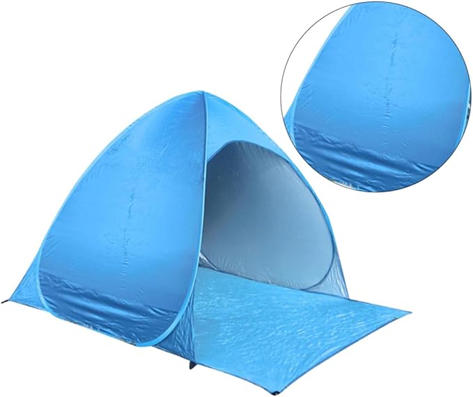Yardwe 1Pc Automatic Pop Up Beach Tent Lightweight Sunshade for Outdoor Activities Easy Second Setup Portable Camping Tent for Beach Parties UV Protection Blue