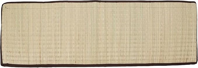 Foldable Sleeping Mat with Soft Cushion Mattress Brown 4x6 Feet Bamboo Surface with Floral Embroidery Portable with Carry Handles