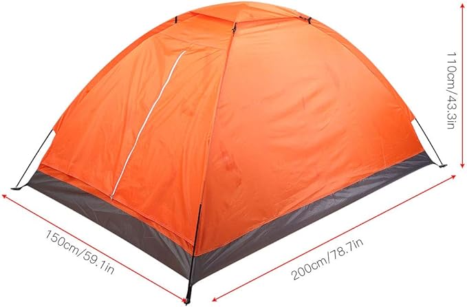 Outdoor Tent Double Person Single Layer Lightweight Portable Waterproof Camping Tent for Hiking Beach Picnic Oxford Cloth 200x150x110cm