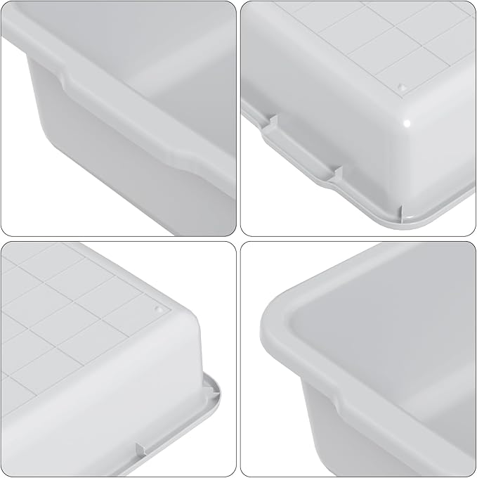 35 L Large Plastic Commercial Bus Tub 4 Packs Large Bus Box Gray