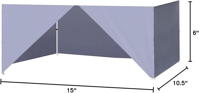 Eurmax USA Full Zippered Walls for 8x12 Easy Pop Up Canopy Tent4 Walls ONLY(Grey)