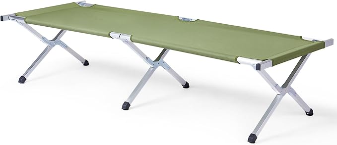 Folding Camping Cot Bed with Easy SetupSleeping Cots for Adults with Storage BagSupport 275 Lbs (Green)