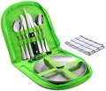 Cutlery Set Picnic Camping Picnic Set With 304 Stainless 10Pcs Tableware Dishes Steel Cutlery Set For 2Person E