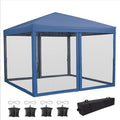Outdoor Camping Tent 3x3 Meter Square Tent 2.7m Height Polyester-PU Coated Waterproof Navy Blue Color Family Camping Shelter
