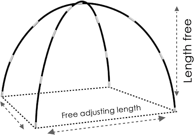 DIY Tent Pole Replacement Tent Pole Greenhouse HoopsTelescopic RodLong Approximately 52ft Diameter - 6.5mm36 Packs for Hiking Camping Backpacking Tent