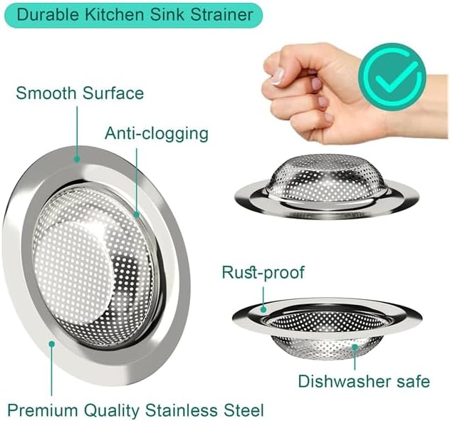 Sink Bottom Grid Kitchen Universal Sink Grate 304 Stainless Steel Sink Rack Protector with Rear Drain 13.2 X 11.6