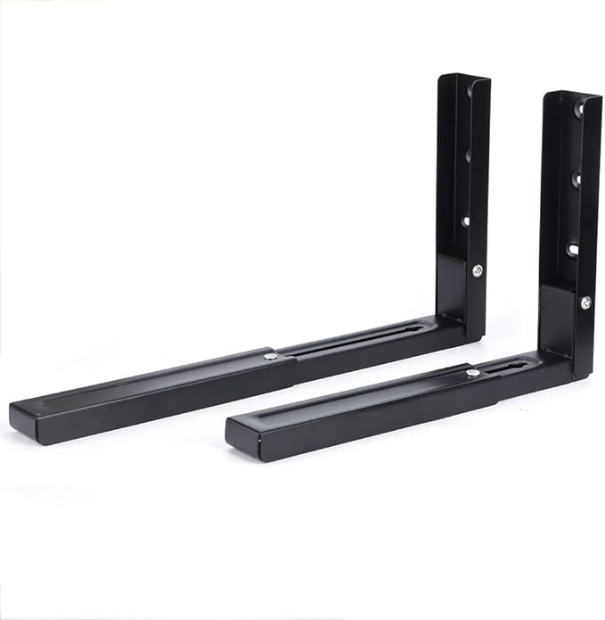 BRRNOO Microwave Shelf Microwave Wall Mount Wall Shelf Foldable Stretch Mounted Universal Stainless Steel Mount Bracket for All Microwaves