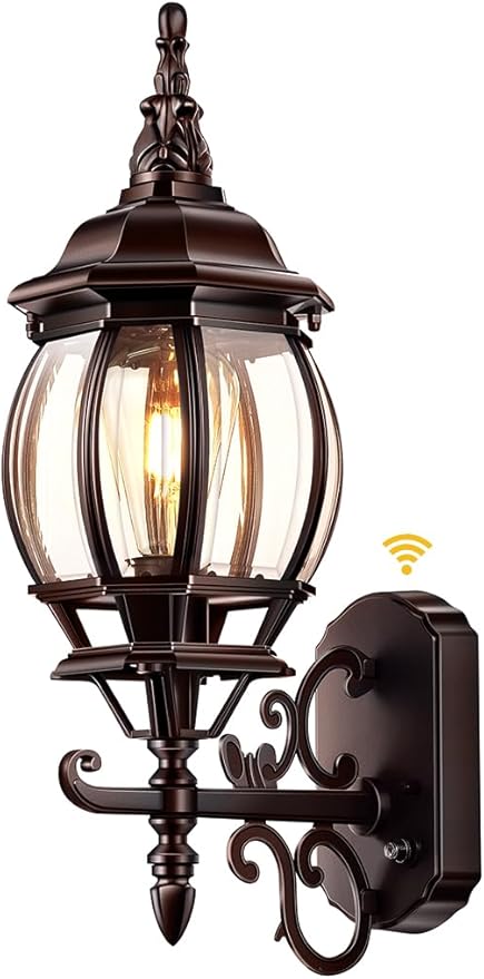 VIANIS Oil Rubbed Bronze Outdoor Light Fixtures Wall Mount Modern Front Porch Lanterns Wall Sconce Anti-Rust Outside Garage Lights Dusk to Dawn Lighting for Patio Waterproof Coach Lights for House