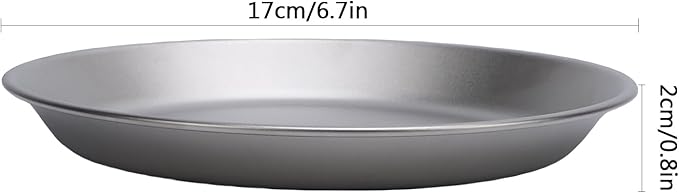 Fockety Pure Ti Camping Plate 2pcs 500ml and 300ml Stackable Ti Dish Cookware with High Hardness Backpacking Ti Plate for Camping Hiking Backpacking Picnic