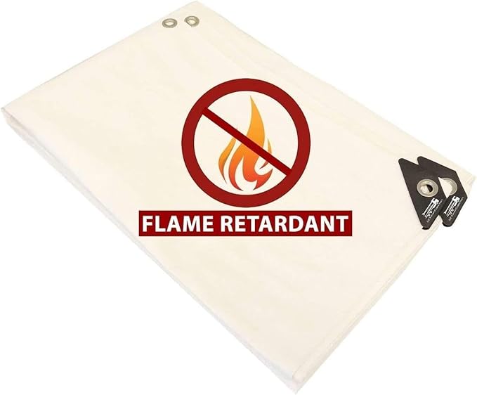 Fireproof Heavy Duty Fire Retardant Shade Tarp (White) (8' X 40')