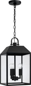 Capital Lighting 953434BK Nelson Modern Clear Glass Outdoor Hanging Lantern 3-Light 180 Total Watts 20 H x 10 W Black