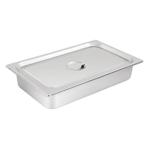 Hotel Pans With Lid 4Pack Full Size Steam Table Pan 4 Deep Stainless Steel Steam Table Pans with Lid - 21 L x 13 W Commercial Anti-Jamming Buffet Pan