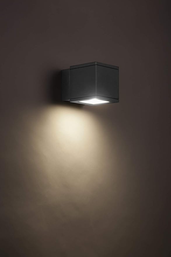 WAC Lighting WS-W2505-AL Rubix LED Outdoor Wall Light Fixture Double Light 3000K Brushed Aluminum