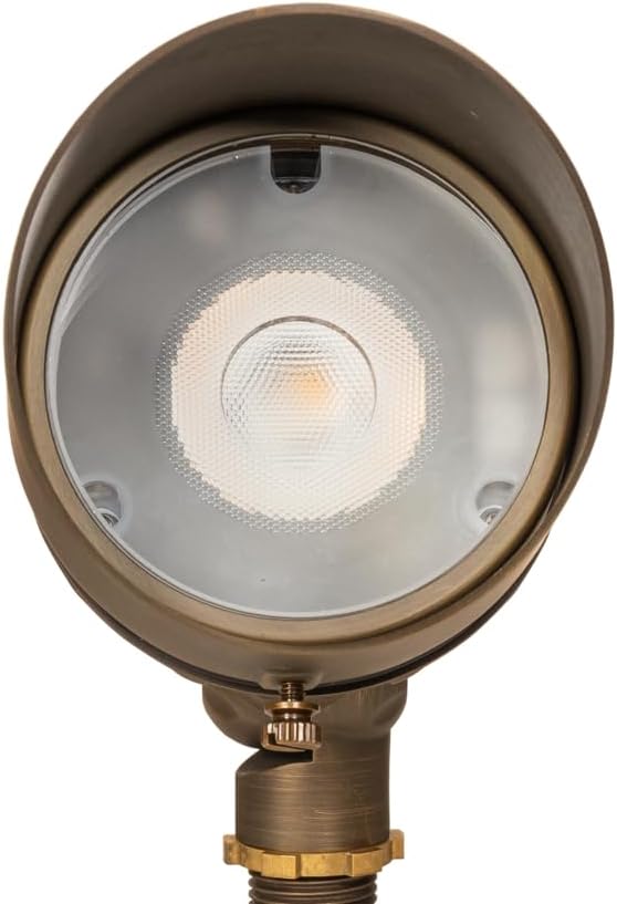 VOLT 12V Color Changing RGBW Integrated LED Brass Spotlight (Bronze) with Remote Control for Low Voltage Landscape Lighting of Yard Lawn Garden Patio Trees &amp House