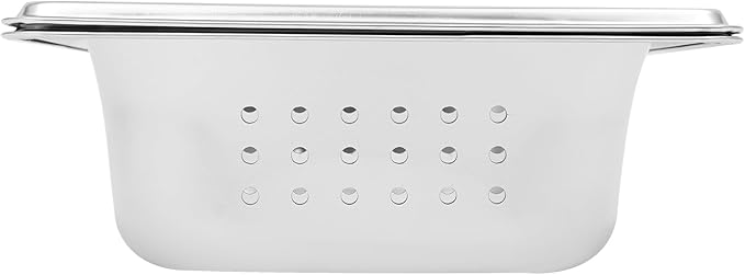 DYNAMI 2-Pack Anti-Jam Perforated Stainless Steel Steam Table Pan 1/3 Size 2 Deep Commercial Chafing Steam Table Pan Hotel PansCatering Food Pan (2-Pack1/3 Size 2 Deep)