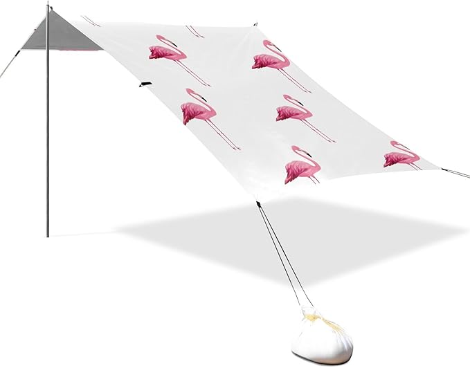 FlamingoCamping Sun Shelters 9.2 x 10.5 FT Beach Canopy Tent Sun Shade with Carrying Bag for Camping Trips Fishing Backyard Fun or Picnics 21341714