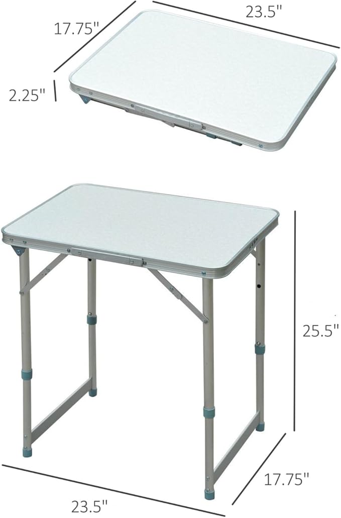 23 Portable Adjustable Folding Camping Table for Outdoor &amp Indoor Use