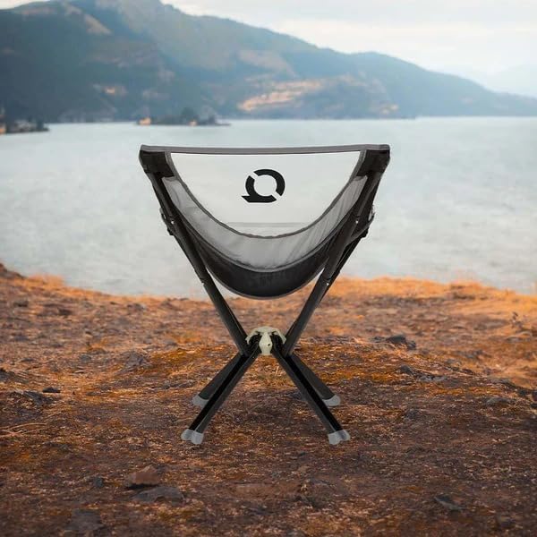 CLIQ ClassiQ 2.0 Camping Chair with Carry Bag - Portable Folding Chair &amp Bag for Outdoors - Reinforced 400 lb Capacity - Quick-Setup Travel Chair for Camping Beach &amp Hiking - Grey