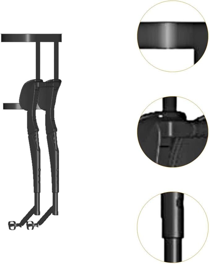 Wearable Chair Seat Folding Portable Ergonomic Multifunctional Camping Stool Adjustable Height for Indoor Beach Black