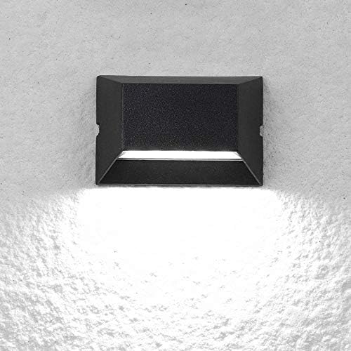 6W LED Outdoor/Indoor External Wall Sconces Light Waterproof Fixture Door Gate Step Stair Surface Mount Lamp Black Pure White