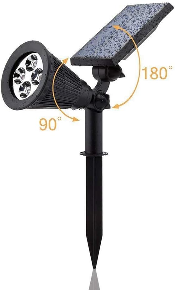 URPOWER Solar Lights Outdoor Adjustable Spot Lights Outdoor 2-in-1 Waterproof Landscape Spotlights Wall Light Dusk-to-Dawn Solar Powered Light for Garden Yard (2 Pack Warm)