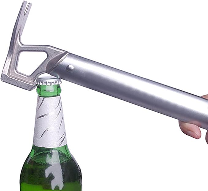 Camping Claw Hammer Multi-Functional Tent Stake Hammer Portable Stainless Steel Ox Horn Head Tent Stake Hammer with Aluminium Handle for Camping Hiking Backpacking Gardening