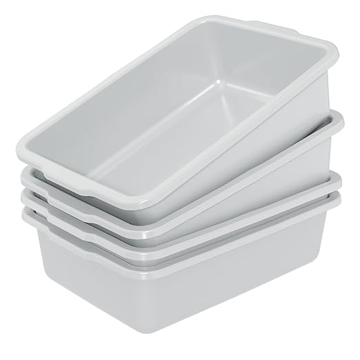 Sandmovie 25 L Commercial Bus Box Plastic Utility Restaurant Bus Tub 4 Packs