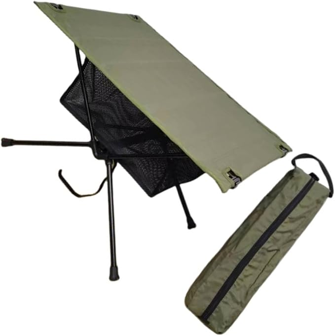 Portable Outdoor Side Table Folding Waterproofs Hiking Backpacking Fabric Metal Texture for Carrying Backpacking