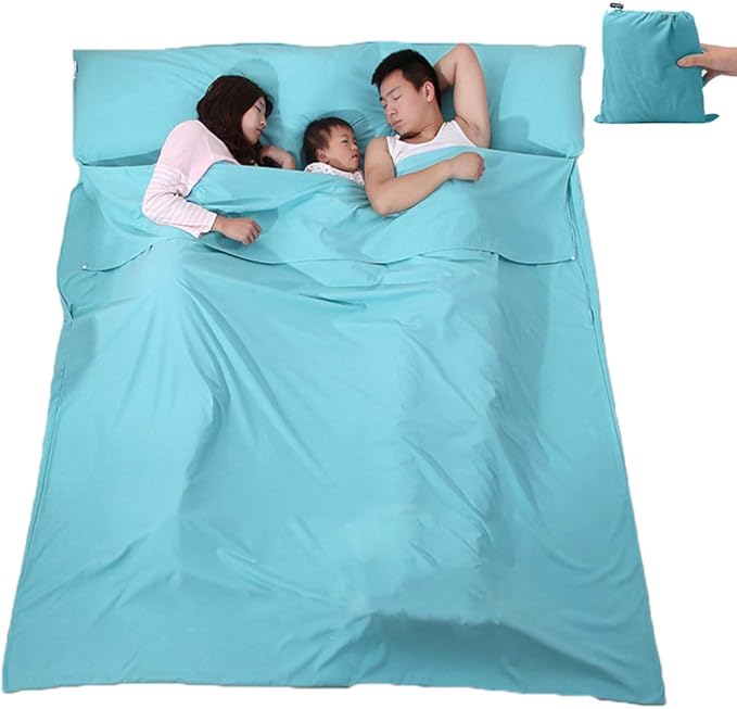 Sleeping Bag Liner Lightweight Portable Soft Travel and Camping Sheet with Compact and Carry Bag for Travel Hotel