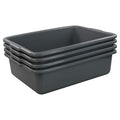 Begale 4-Pack 23 L Large Plastic Commercial Utility Bus Box Bus Tubs Gray