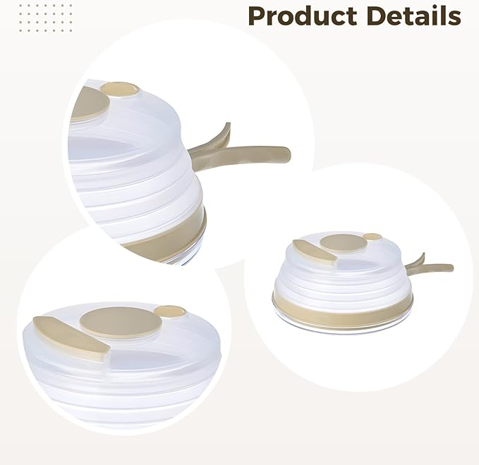 Food Guard Lid for Microwave Splatter Cover with Handle Vented Foldable Design Beige Keeps Food Moist