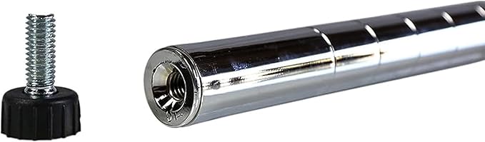 54 NSF Chrome Wire Shelf Post 1 Inch Metal Pole Foot Included for Wire Shelf Rack Poles and Parts (4 Pack)